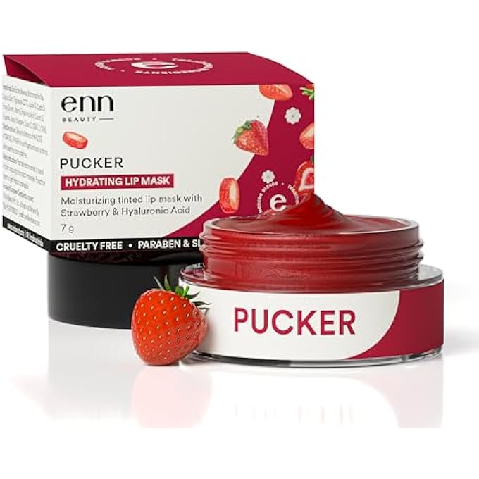 ENN PUCKER HYDRATING LIP BALM/MASK FOR DARK LIPS, BRIGHTENING DARK LIPS, TINTED LIP BALM FOR WOMEN & MEN FOR DRY & CHAPPED LIPS, 7GM - Image 1